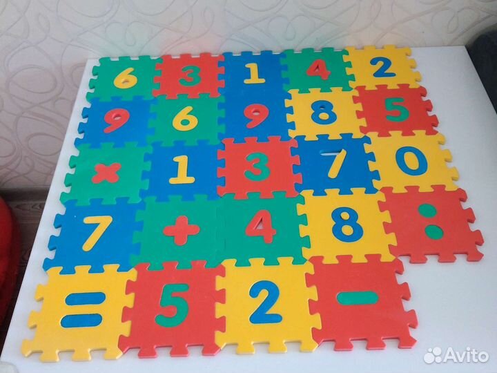 Детский коврик пазл цифры игровой