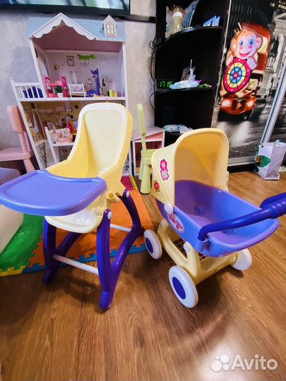 Коляска для кукол и стульчик Полесье