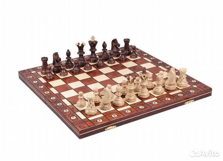 Большие деревянные шахматы с доской Амбассадор