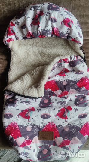 Зимний конверт в коляску на овчине