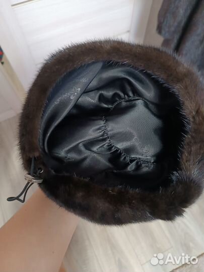 Берет из норки коричневый