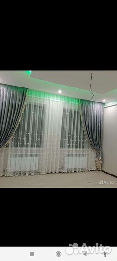 Шторы, карниз, держатель