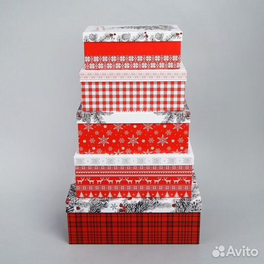 Набор подарочных коробок 5 в 1 'Уютного нового год