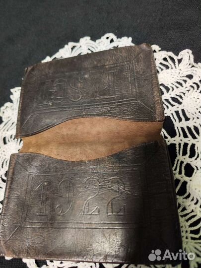 Антикварная обложка для документов. Кожа тиснение