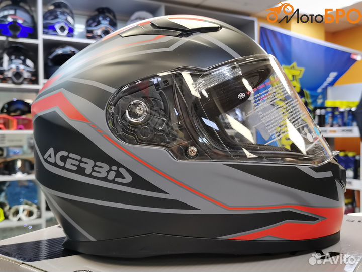 Шлем мото интеграл Acerbis чёрно-красный