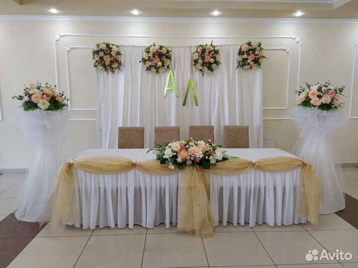 Оформление зала для свадьбы