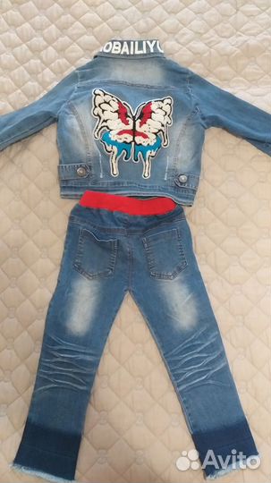 Джинсовый костюм для девочки