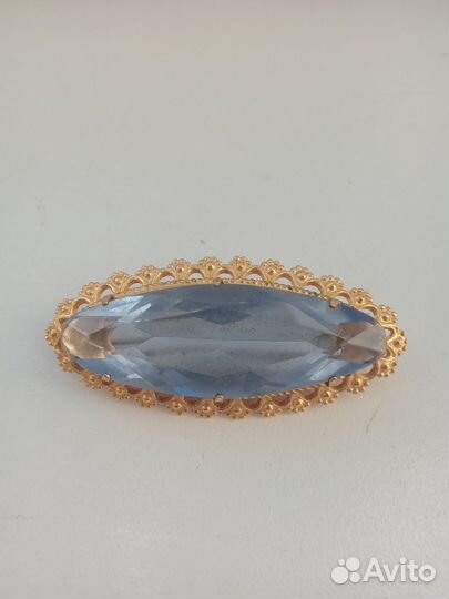 Винтажная брошь СССР- голубой леденец