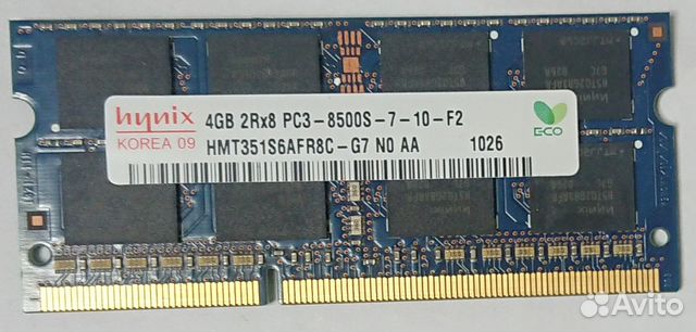 RAM SO-dimm Hynix DDR3 4Gb PC3-8500S 1066 Корея
