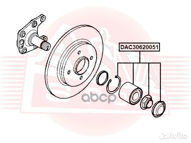 Подшипник ступичный задний DAC30620051 asva