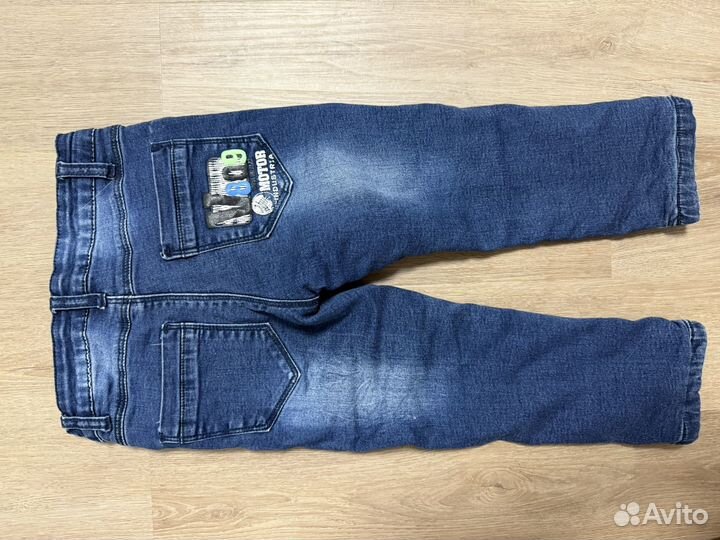 Джинсы на флисе теплые для мальчика 98
