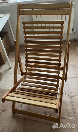 Шезлонг лежак деревянный