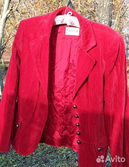 Жакет бархатный пиджак Basler 46 хлопок новый