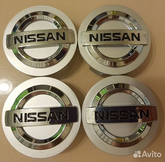 Заглушки литых дисков колпачки Nissan 60мм