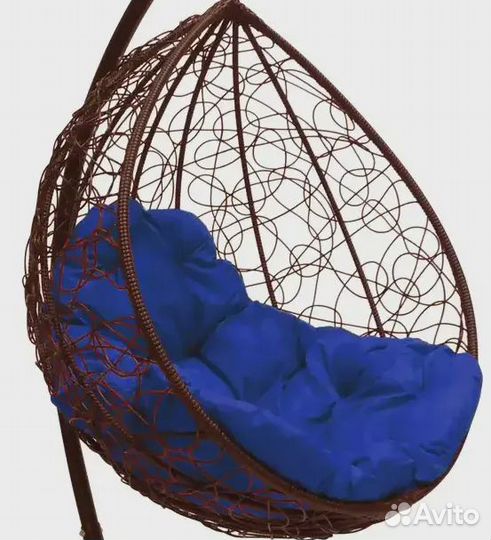 Кресло подвесное капля ротанг с подушкой