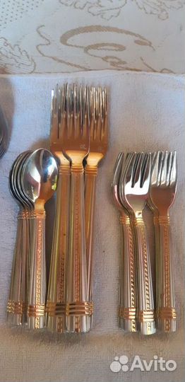 Набор столовых приборов 74 предмета, 24 карата