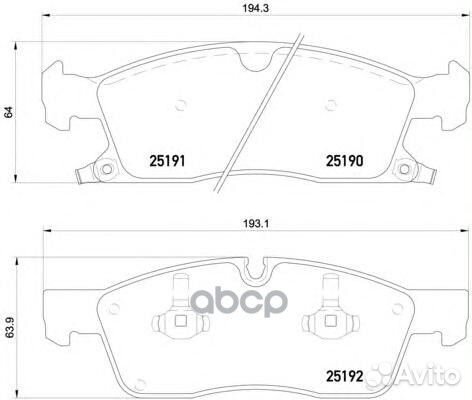 Колодки тормозные передние brembo P37017 P37017