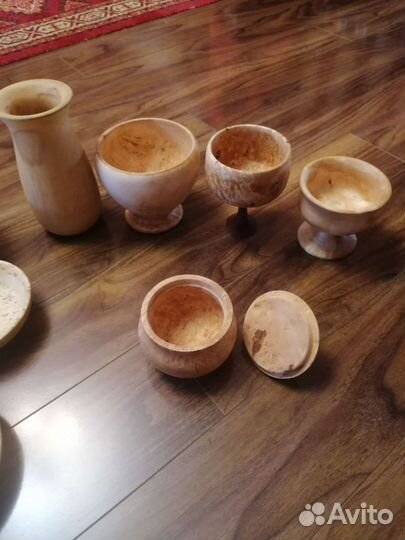 Деревянная посуда, кап клёна, берёзы, липы