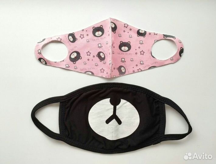 Маски текстильные 2 штуки детская и взрослая