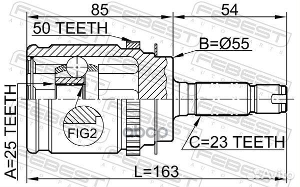 Шрус внешний зад прав/лев 0310RD1RA50 Febest