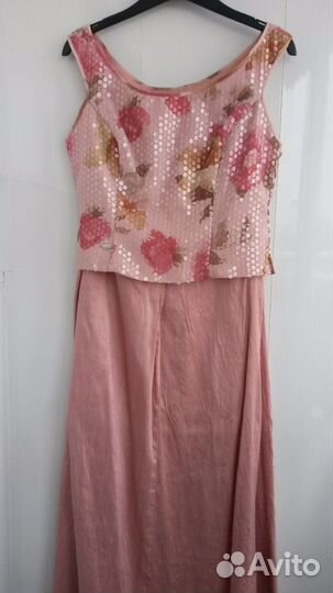 Костюм топ+длинная юбка дикий шелк