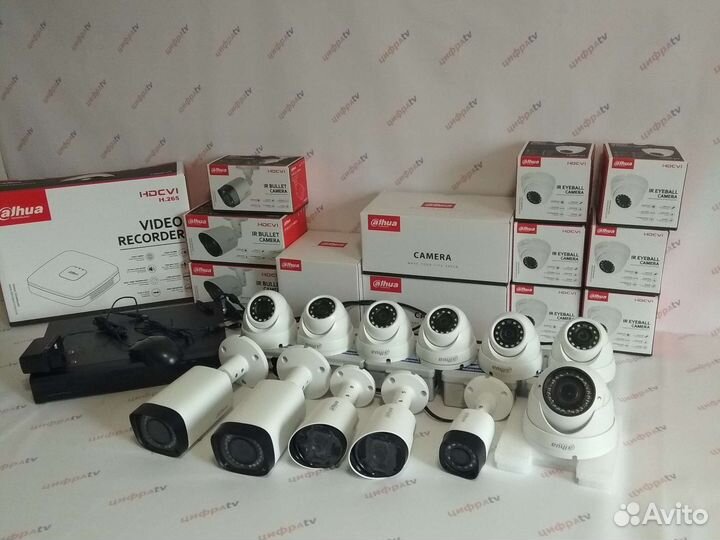 Комплект видеонаблюдения 4Мп Dahua 12 камер zoom