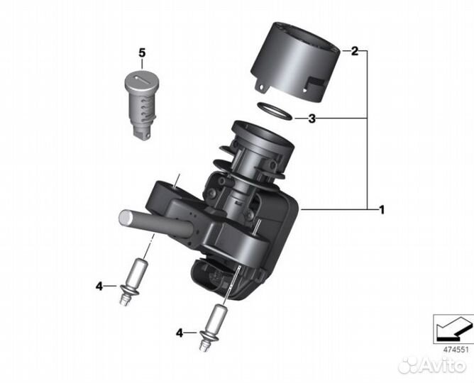 Механика замка зажигания BMW Motorrad Gen2
