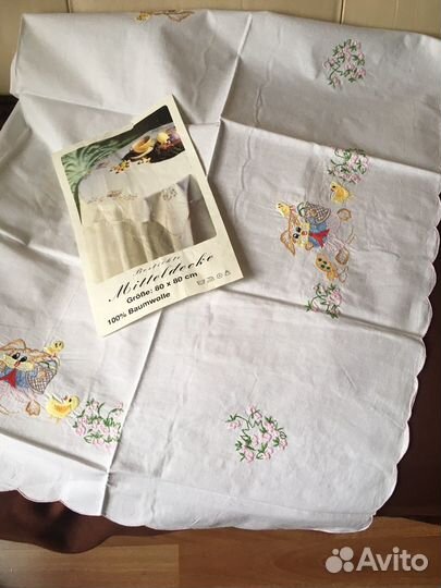 Винтажная пасхальная скатерть - салфетка