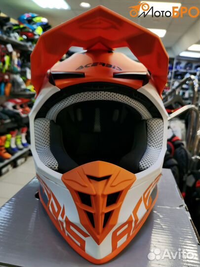 Шлем кроссовый Acerbis linear orange/white