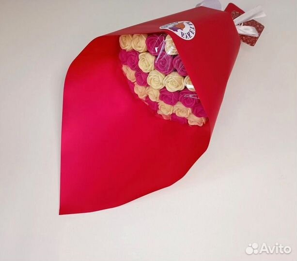 Розы из Белого Шоколада - 29 шт в Букете