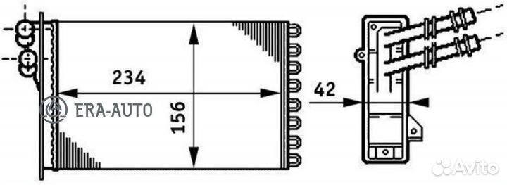 Mahle AH72000S Радиатор печки 234 x 156 x 42mm