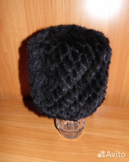 Шапка норковая вязаная
