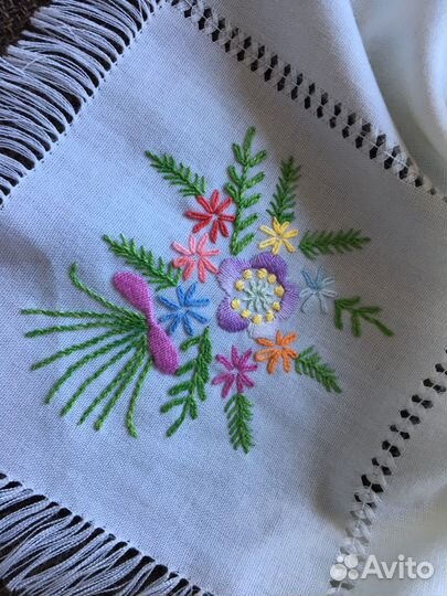 Скатерть винтаж лен хлопок Италия