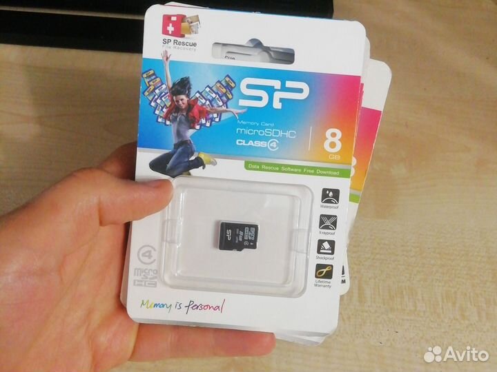 Карта памяти MicroSD 8Gb (8Гб) Новый