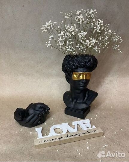 Кашпо из гипса «Давид» с дизайном