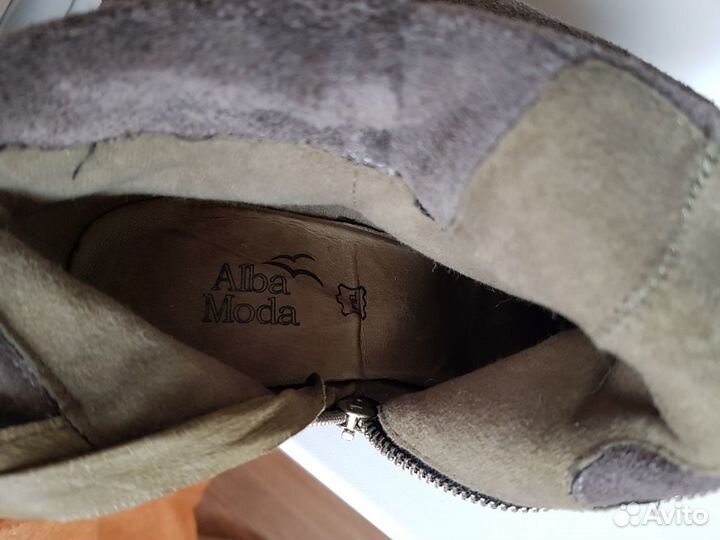 Сапоги осенние из натуральной замши, разм.39