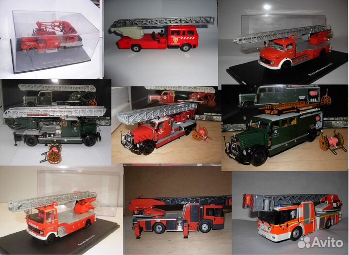 1:43 пожарный Mercedes Magirus Rosenbauer и другие