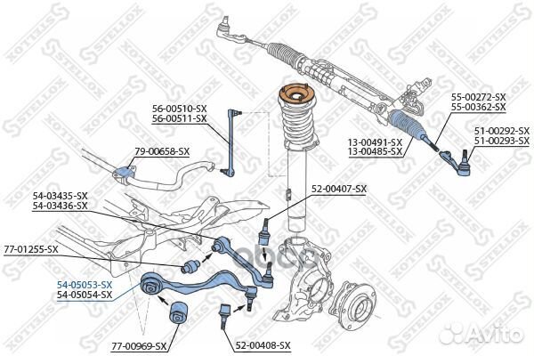 Рычаг нижний левый BMW E87 04/E90 05 54-0505