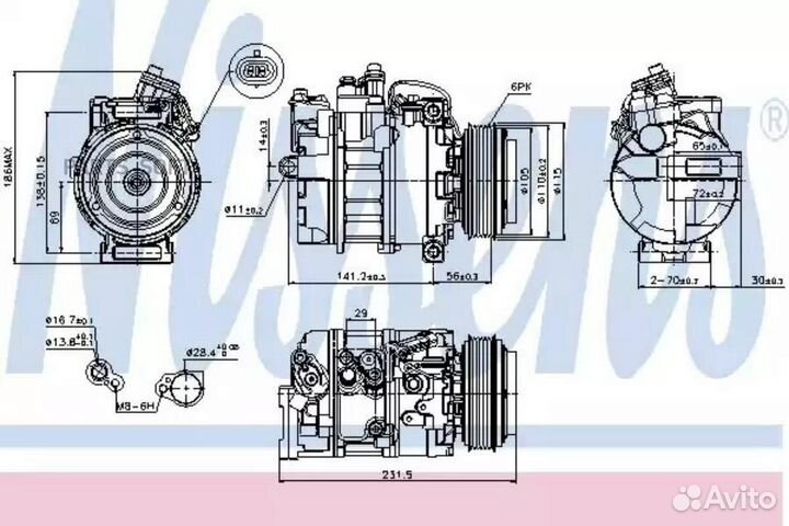 Компрессор кондиционера opel astra (1998) 2.0 DI