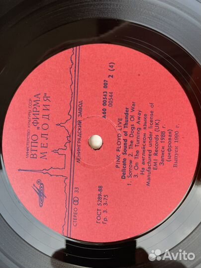 Винил Pink Floyd live delicate sound of thunder
