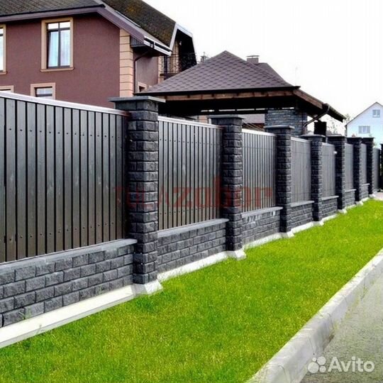 Заборы на ленточном фундаменте в Болохово