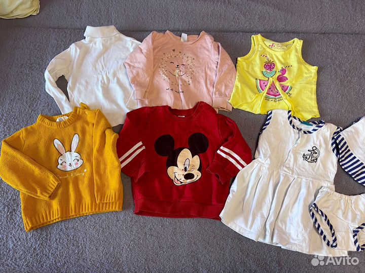 Вещи пакетом на девочку 80 86 92