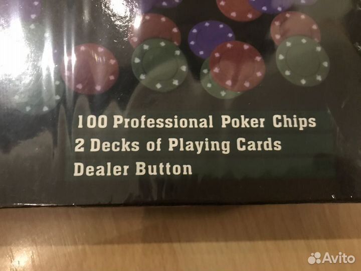Набор покерный на 100 фишек новый