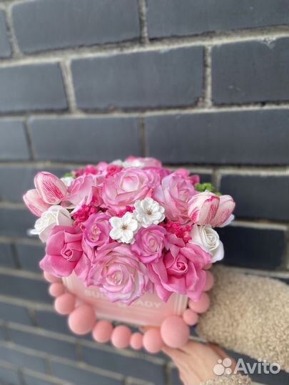 Цветы букеты из мыльных роз