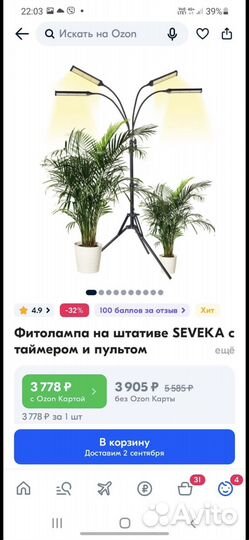 Фитолампа для растений