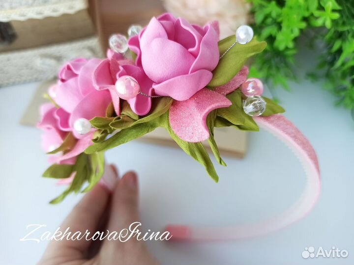 Ободок с цветами