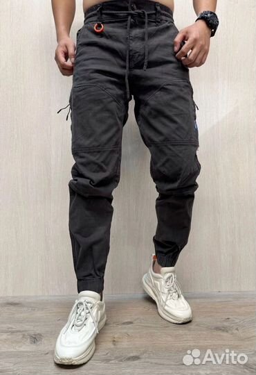 Джоггеры универсальные, хлопок, размер до 56