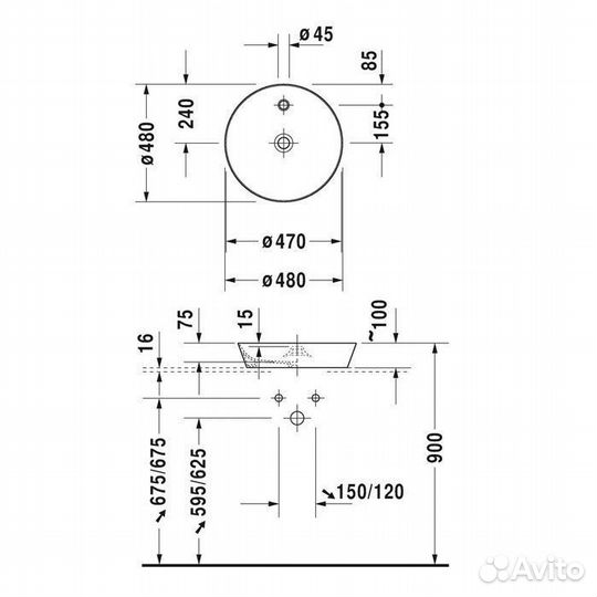 Раковина Duravit Cape Cod 48