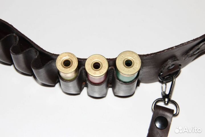 Кожаный ремень патронташ портупея 20к/16к/12к/7,62
