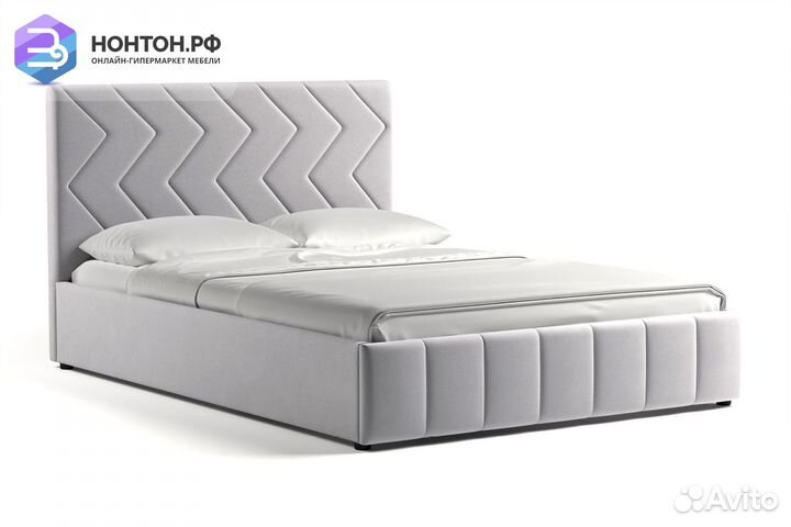 Кровать Милана светло-серая
